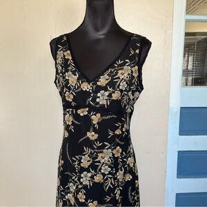 NWT Old Navy black and tan floral maxi dress